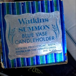 Watson Blue Glass Candleholder